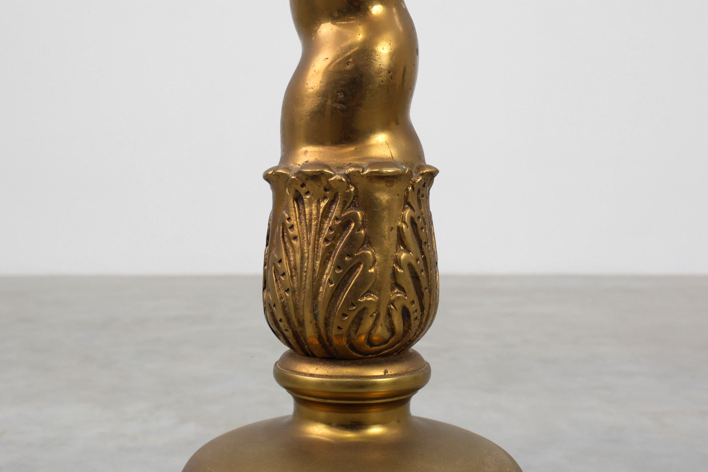 Art Deco side table or pedestal with green marble top and bronze base, Belgium ca. 1925thumbnail